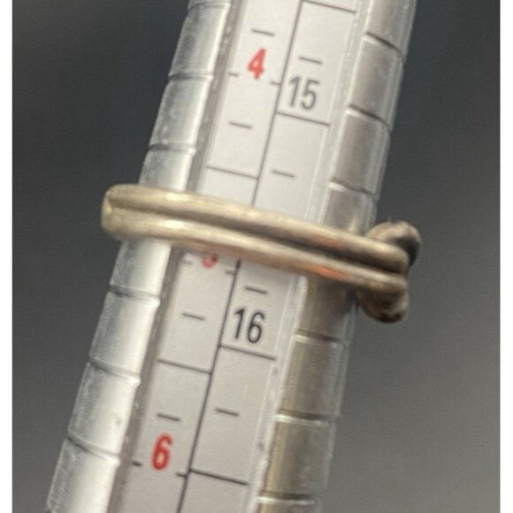 Vtg Sterling Silver Love Knot Ring Size 5 Handmade Tested 3 g Unisex Pinky Midi - Picture 7 of 8